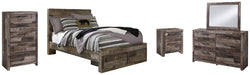 Derekson Full Panel Bed with 2 Storage Drawers with Mirrored Dresser, Chest and Nightstand Homeline Furniture