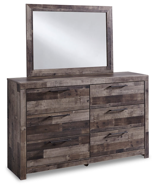 Derekson Full Panel Headboard with Mirrored Dresser, Chest and 2 Nightstands Homeline Furniture