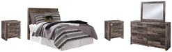 Derekson Full Panel Headboard with Mirrored Dresser and 2 Nightstands Homeline Furniture