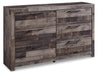 Derekson King Panel Bed with 2 Storage Drawers with Dresser Homeline Furniture