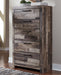 Derekson Queen/Full Panel Headboard with Mirrored Dresser and Chest Homeline Furniture