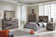 Derekson Twin Panel Headboard with Mirrored Dresser, Chest and Nightstand Homeline Furniture