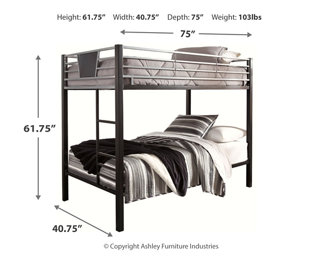 Dinsmore Twin/Twin Bunk Bed w/Ladder Homeline Furniture