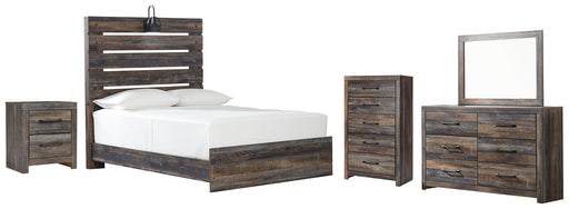 Drystan Full Panel Bed with Mirrored Dresser, Chest and Nightstand Homeline Furniture