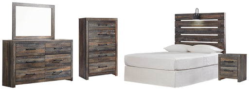 Drystan Full Panel Headboard with Mirrored Dresser, Chest and Nightstand Homeline Furniture