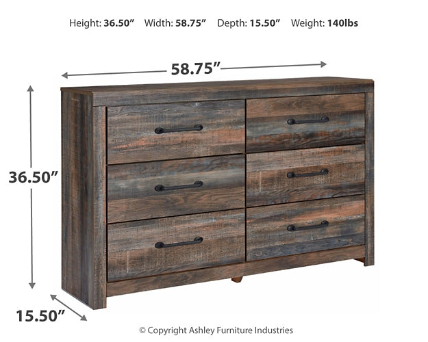 Drystan King Panel Bed with 4 Storage Drawers with Dresser Homeline Furniture