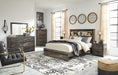 Drystan Queen Bookcase Bed with Mirrored Dresser, Chest and 2 Nightstands Homeline Furniture