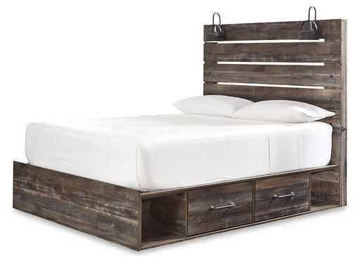 Drystan Queen Panel Bed with 2 Storage Drawers with Dresser Homeline Furniture