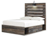 Drystan Queen Panel Bed with 4 Storage Drawers with Dresser Homeline Furniture