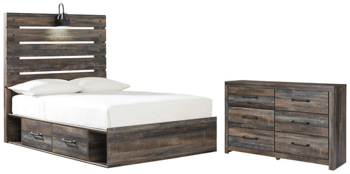 Drystan Twin Panel Bed with 2 Storage Drawers with Dresser Homeline Furniture