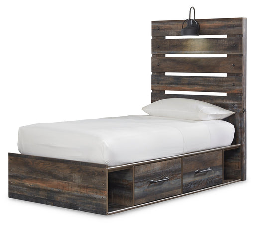 Drystan Twin Panel Bed with 4 Storage Drawers with Dresser Homeline Furniture