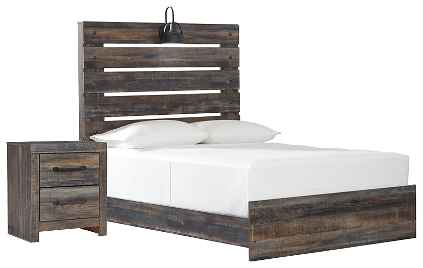 Drystan Twin Panel Bed with Nightstand Homeline Furniture