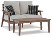 Emmeline Outdoor Loveseat with Coffee Table Homeline Furniture