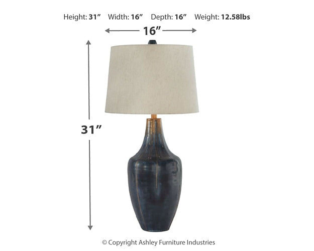 Evania Metal Table Lamp (1/CN) Homeline Furniture