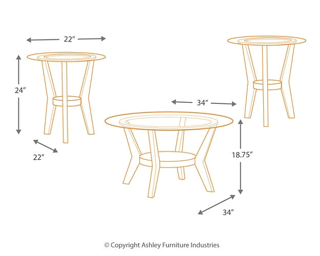 Fantell Occasional Table Set (3/CN) Homeline Furniture