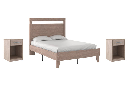 Flannia Full Panel Platform Bed with 2 Nightstands Homeline Furniture