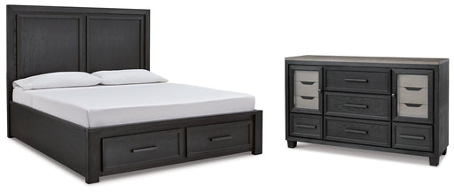 Foyland California King Panel Storage Bed with Dresser Homeline Furniture