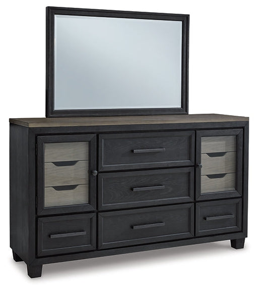 Foyland California King Panel Storage Bed with Mirrored Dresser, Chest and Nightstand Homeline Furniture