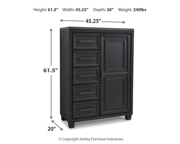 Foyland California King Panel Storage Bed with Mirrored Dresser and Chest Homeline Furniture