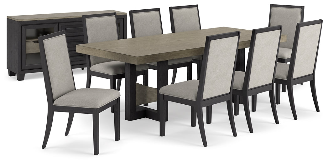 Foyland Dining Table and 8 Chairs with Storage Homeline Furniture