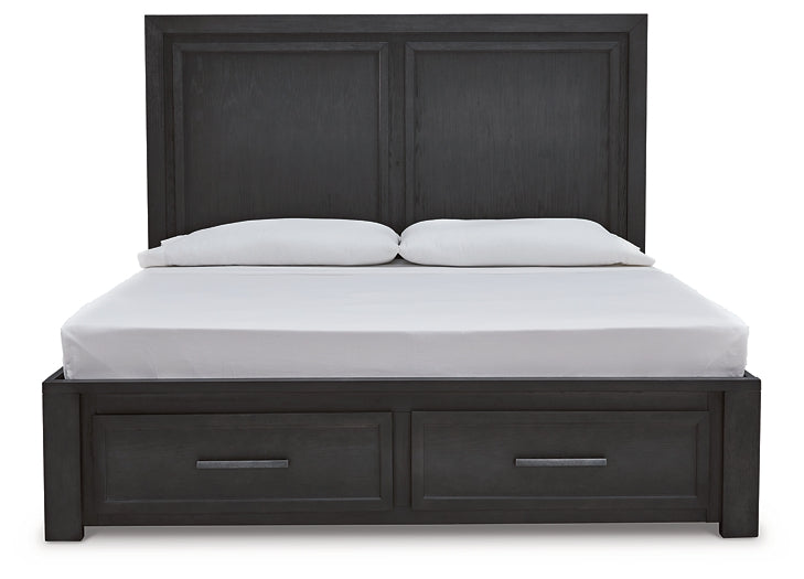 Foyland King Panel Storage Bed with Dresser Homeline Furniture