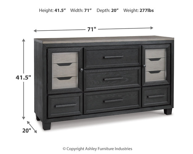 Foyland Queen Panel Storage Bed with Dresser Homeline Furniture