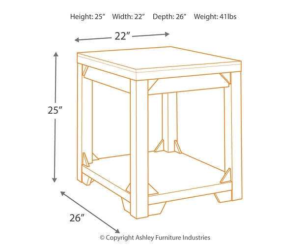 Fregine Rectangular End Table Homeline Furniture