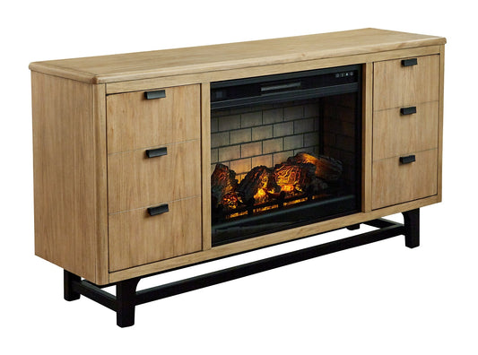 Freslowe TV Stand with Electric Fireplace Homeline Furniture