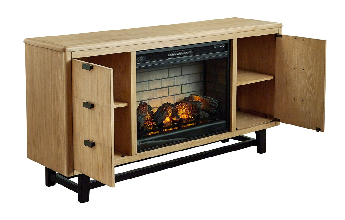 Freslowe TV Stand with Electric Fireplace Homeline Furniture