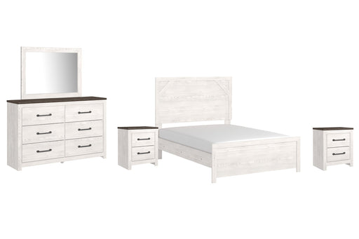 Gerridan Full Panel Bed with Mirrored Dresser and 2 Nightstands Homeline Furniture