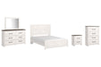 Gerridan Queen Panel Bed with Mirrored Dresser, Chest and Nightstand Homeline Furniture