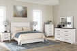 Gerridan Queen Panel Bed with Mirrored Dresser, Chest and Nightstand Homeline Furniture