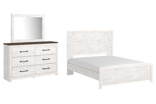 Gerridan Queen Panel Bed with Mirrored Dresser Homeline Furniture