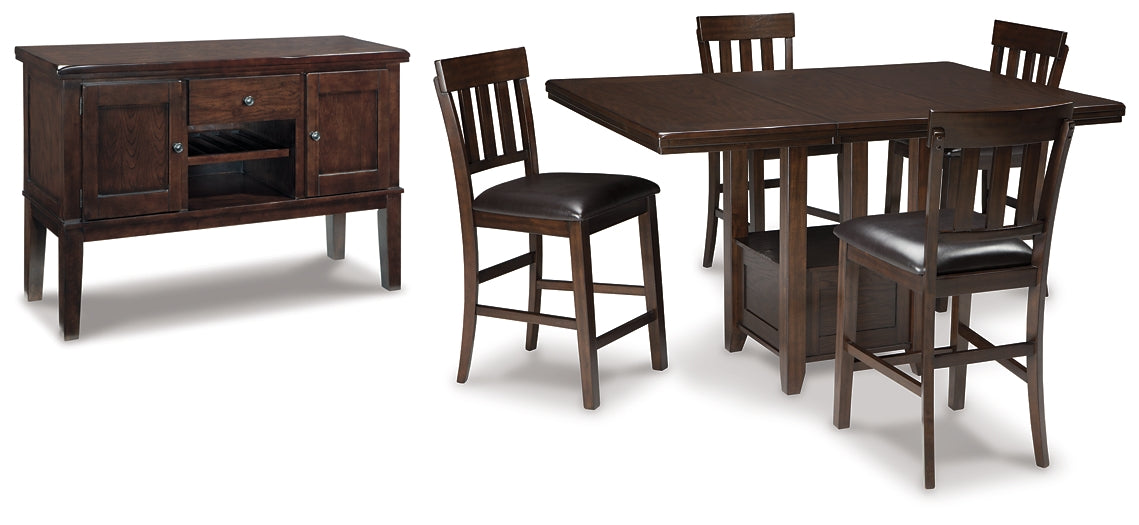 Haddigan Counter Height Dining Table and 4 Barstools with Storage Homeline Furniture