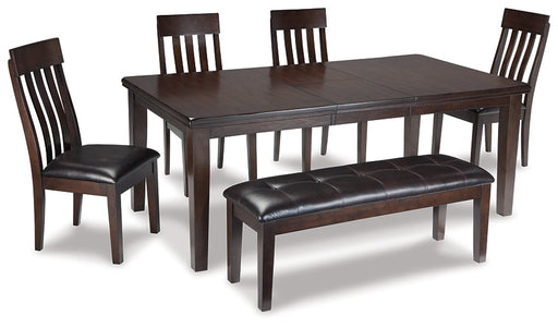 Haddigan Dining Table and 4 Chairs and Bench Homeline Furniture