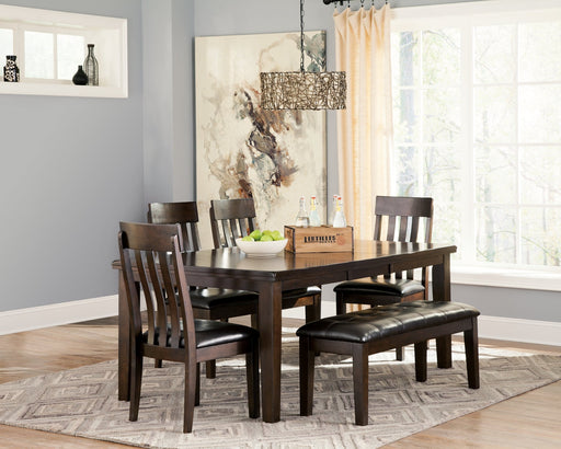 Haddigan Dining Table and 4 Chairs and Bench Homeline Furniture