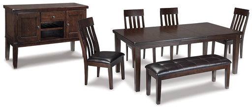 Haddigan Dining Table and 4 Chairs and Bench with Storage Homeline Furniture