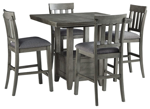 Hallanden Counter Height Dining Table and 4 Barstools Homeline Furniture