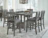 Hallanden Counter Height Dining Table and 6 Barstools with Storage Homeline Furniture