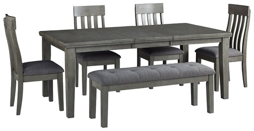 Hallanden Dining Table and 4 Chairs and Bench Homeline Furniture