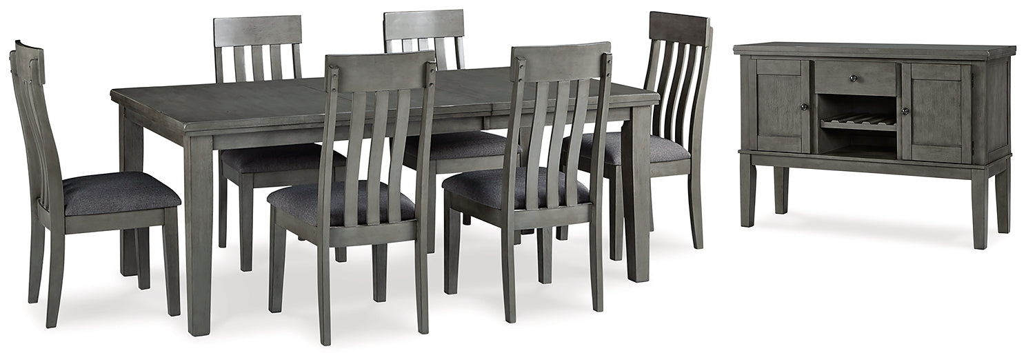 Hallanden Dining Table and 6 Chairs with Storage Homeline Furniture