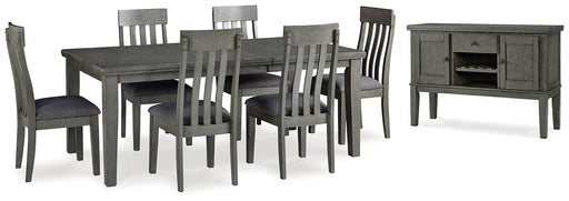 Hallanden Dining Table and 6 Chairs with Storage Homeline Furniture