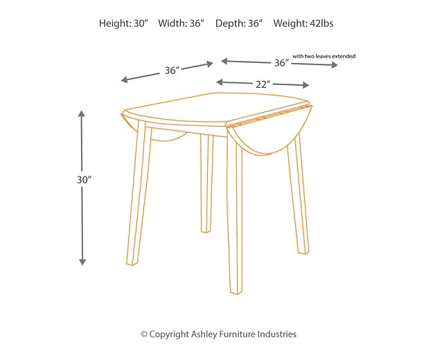 Hammis Round DRM Drop Leaf Table Homeline Furniture