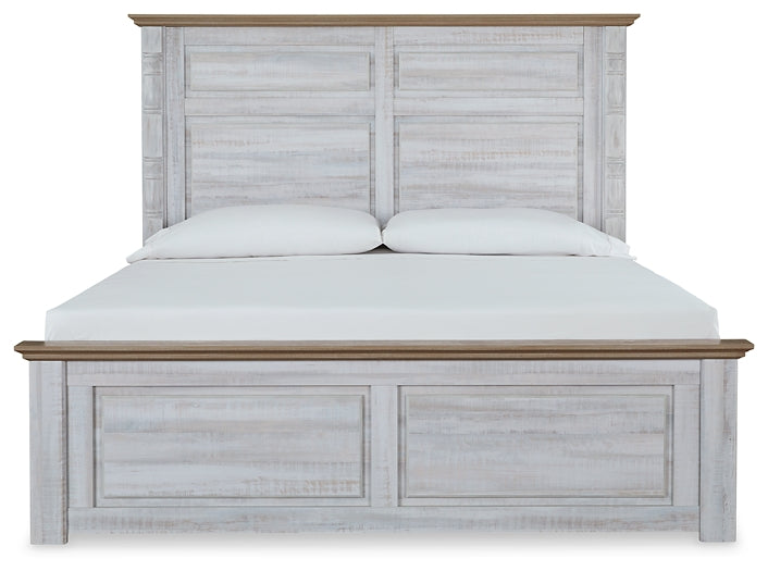 Haven Bay King Panel Bed with Mirrored Dresser, Chest and 2 Nightstands Homeline Furniture