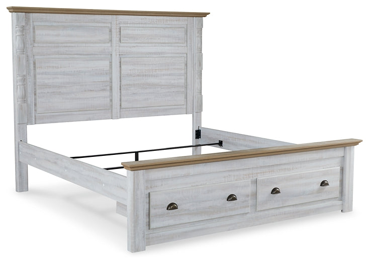 Haven Bay King Panel Storage Bed with Dresser Homeline Furniture