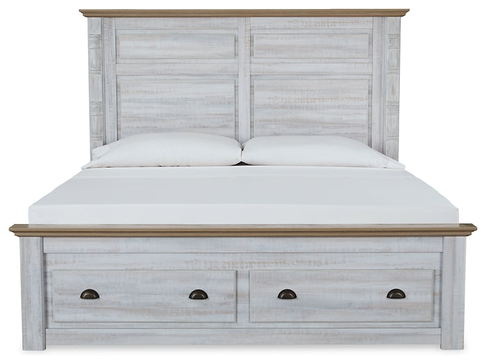 Haven Bay King Panel Storage Bed with Dresser Homeline Furniture