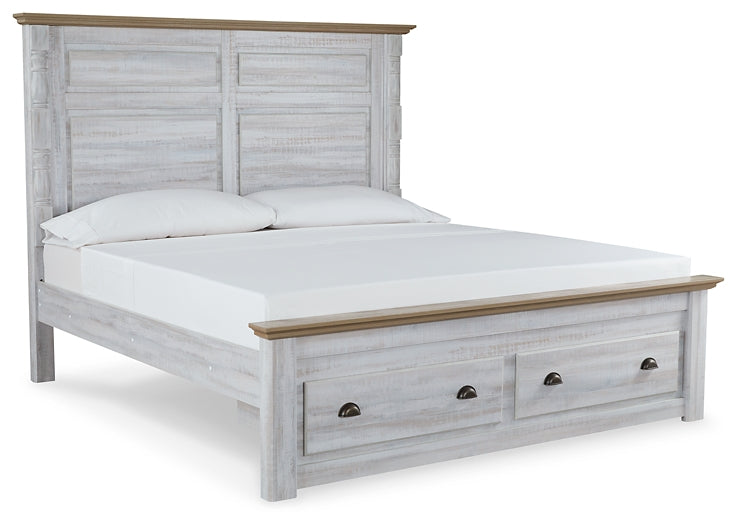 Haven Bay King Panel Storage Bed with Dresser Homeline Furniture