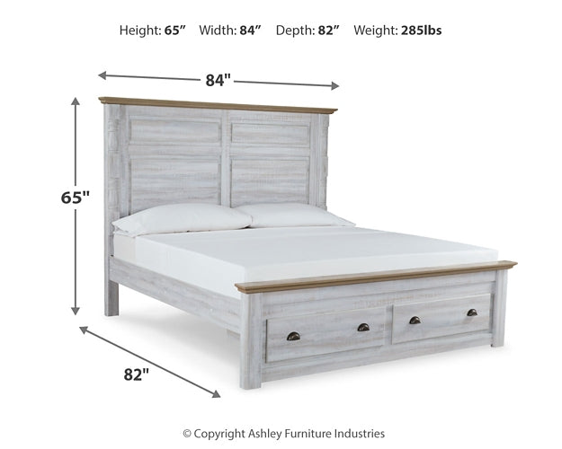 Haven Bay King Panel Storage Bed with Dresser Homeline Furniture