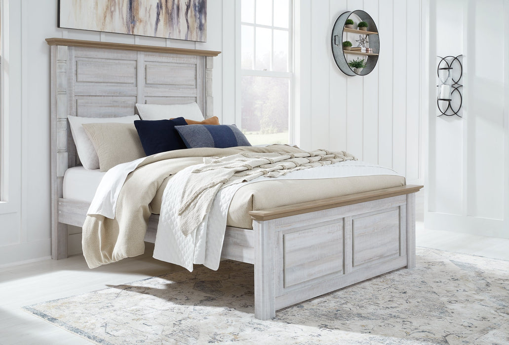 Haven Bay Queen Panel Bed with Dresser Homeline Furniture