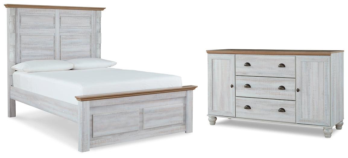 Haven Bay Queen Panel Bed with Dresser Homeline Furniture